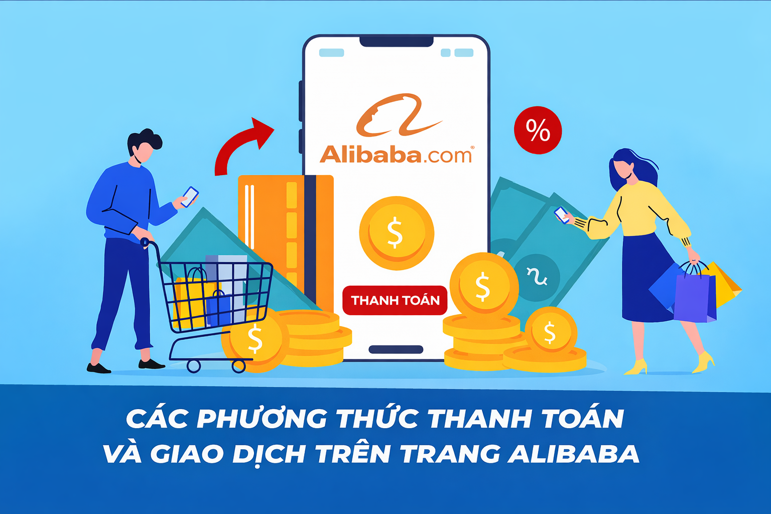 Các phương thức thanh toán và giao dịch trên trang alibaba