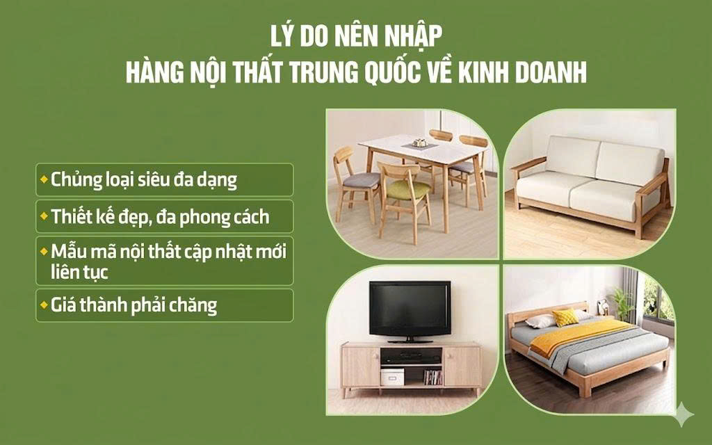 Vì sao nên nhập hàng nội thất Trung Quốc về kinh doanh?