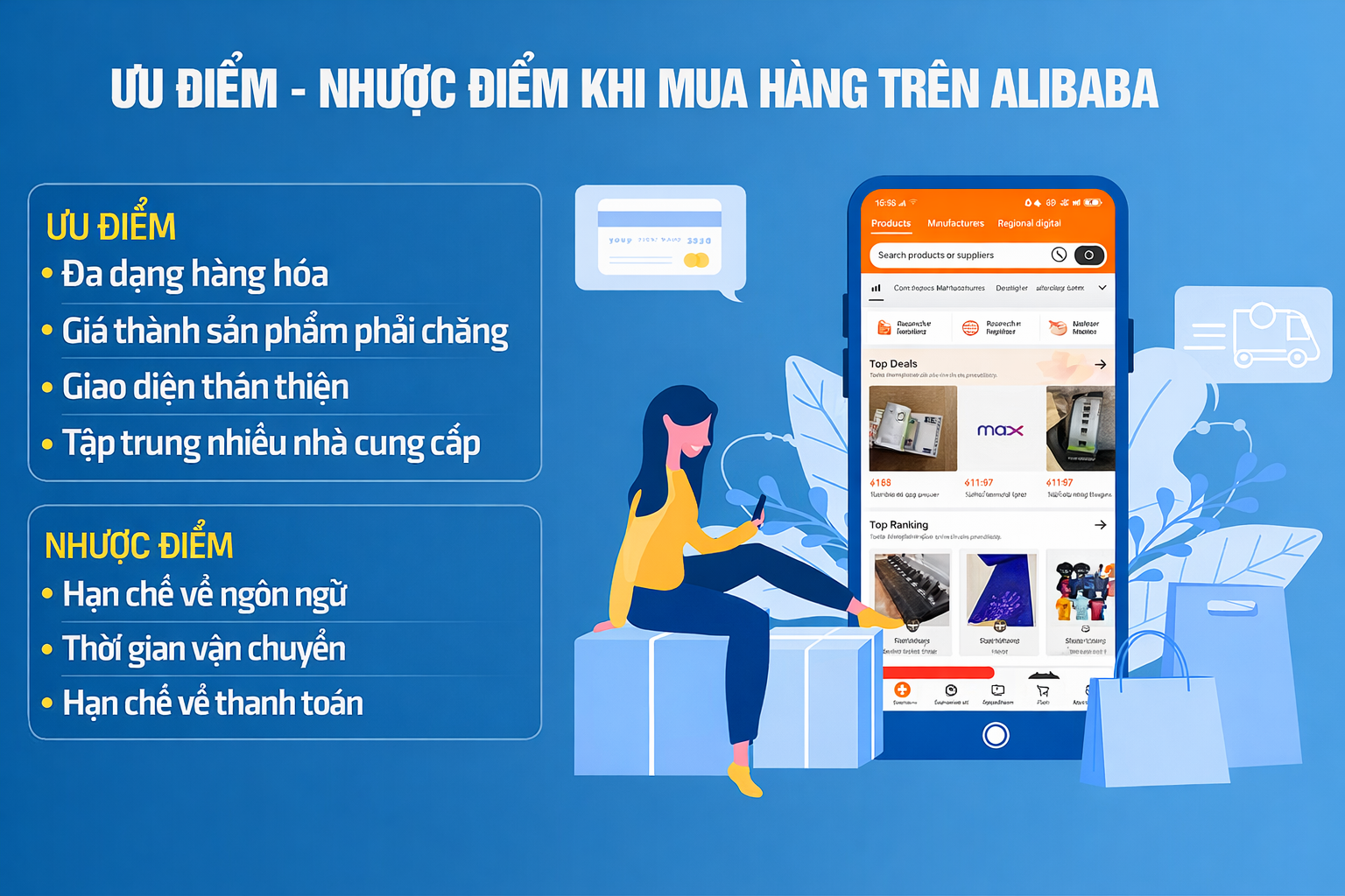  Ưu điểm và nhược điểm khi mua hàng trên Alibaba