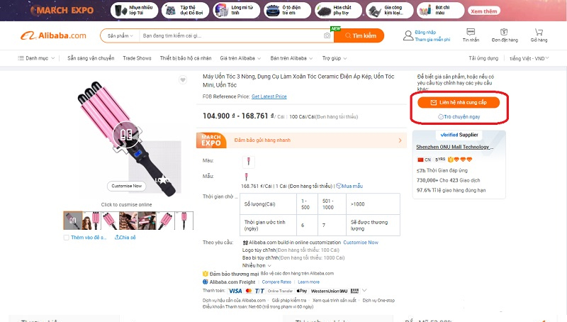 Thương lượng giá trước khi đặt hàng