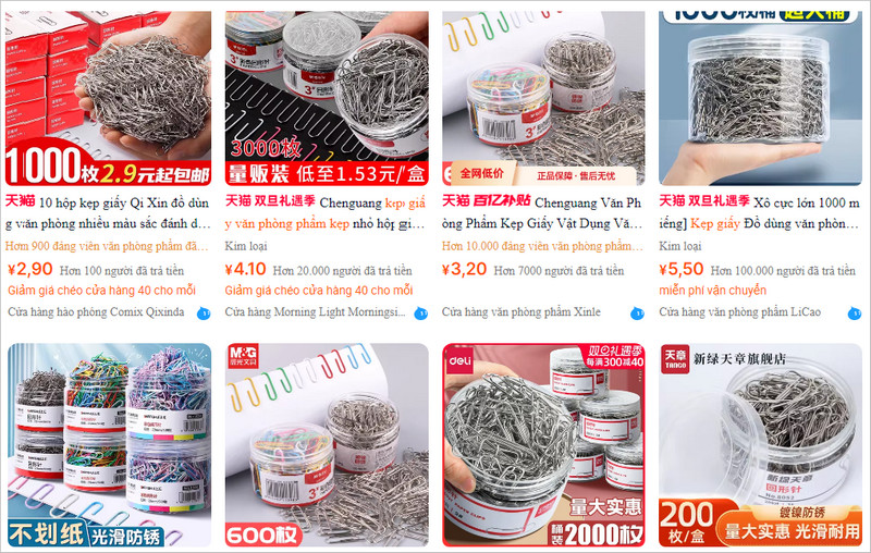 Các Link Shop Order Ghim Giấy Trung Quốc Uy Tín