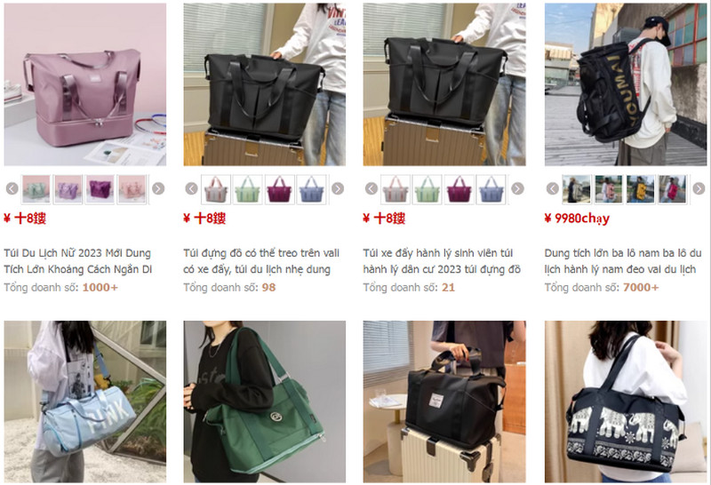 Gợi ý một số shop order túi du lịch Trung Quốc uy tín