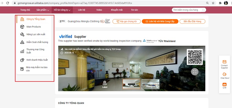 Cung cấp thông tin nhà cung cấp và sản phẩm cụ thể